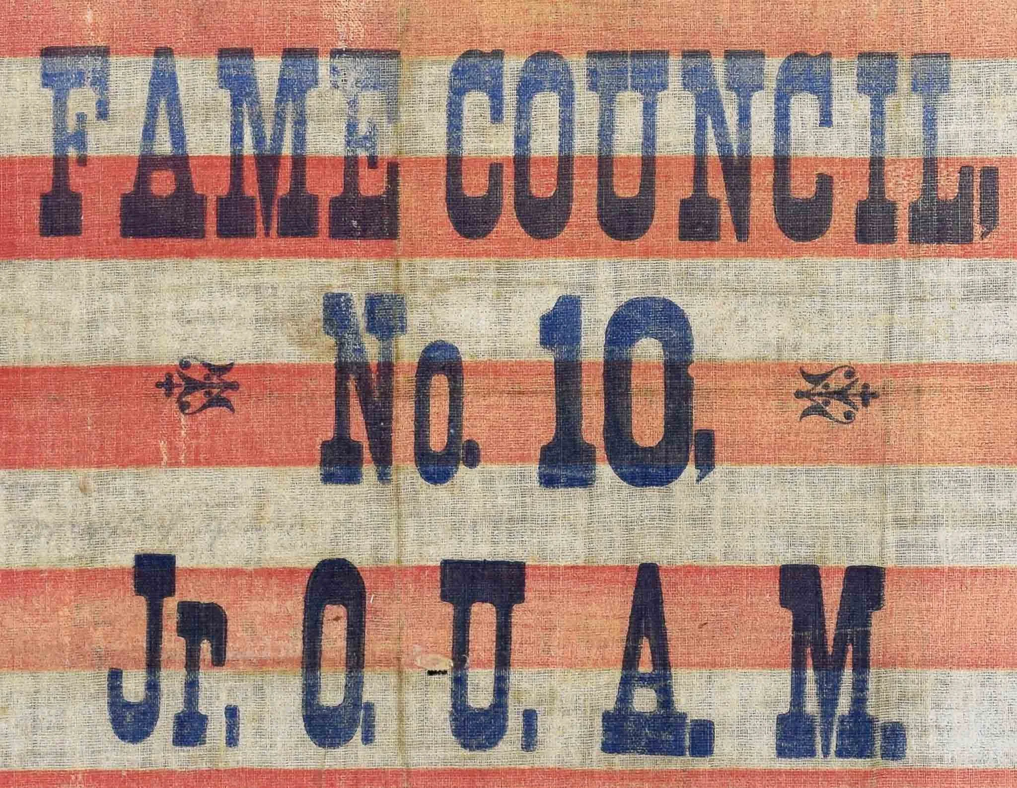 Highly Unusual 40 Star Antique Flag with a Medallion and Junior